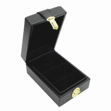 Gem Parcel And Diamond Paper Box Black Leather Small 3 Compartment Storage Case 4 Gem Parcel And Diamond Paper Box Black Leather Small 3 Compartment Storage Case - Image 2