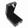 Gem Parcel And Diamond Paper Box Black Leather Small 3 Compartment Storage Case