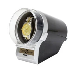Diplomat Single Automatic Watch Winder Black With Silver Accents