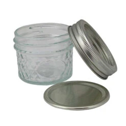 Clear Glass Jar 4 Oz Diamond Cut Design -Watch Screwdrivers Store glass jar 23.163photo2 55153.1674248497