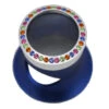 Premium Quality 5X Watch Collectors Eyeloupe Blue With Rainbow Crystal Silver Bezel CLEARANCE