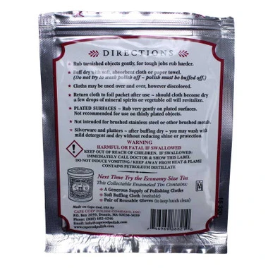 Cape Cod 4 X 6 Inches Moist Polishing Cloth Pack Of 2 6 Cape Cod 4 X 6 Inches Moist Polishing Cloth Pack Of 2 - Image 4