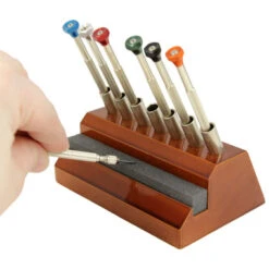 Reversible Watch And Jewelry Screwdriver Set On Stand With Sharpening Stone -Watch Screwdrivers Store screwdriver set stand 52.0762photo3 95568.1659442456