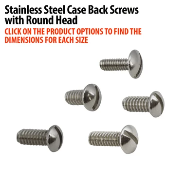 Stainless Steel Case Back Screws With Round Head Refills-90394 3 Stainless Steel Case Back Screws With Round Head Refills-90394